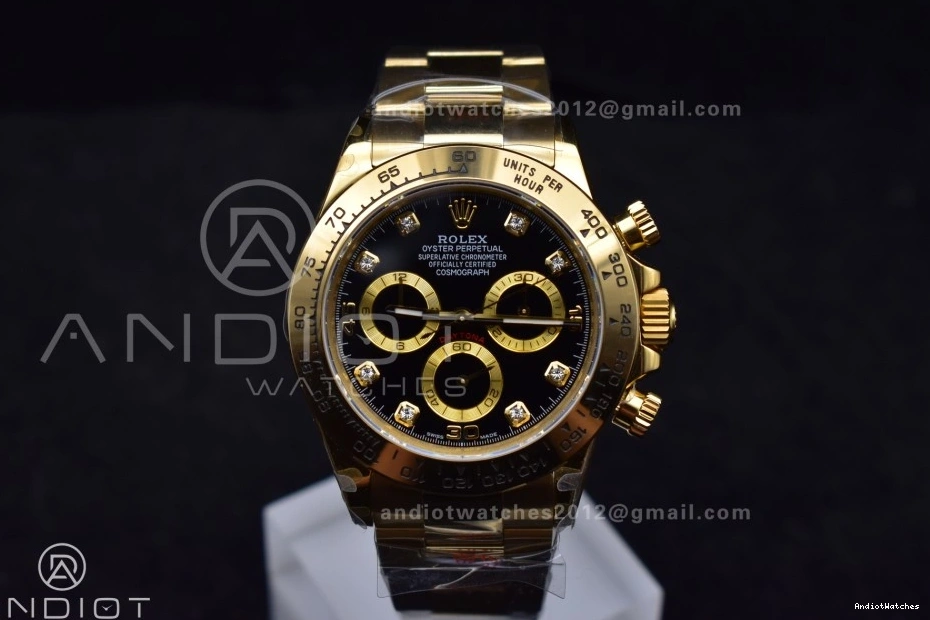 Daytona Diamonds on V Best 1:1 YG Edition 746 116508 QF Bracelet Dial Sporty Black SH4130 0808